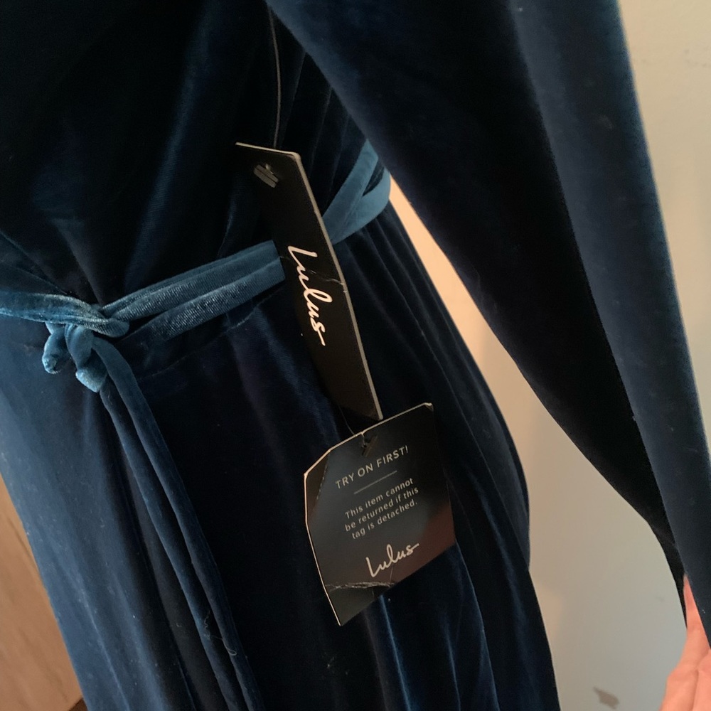 Lulus velvet long wrap dress